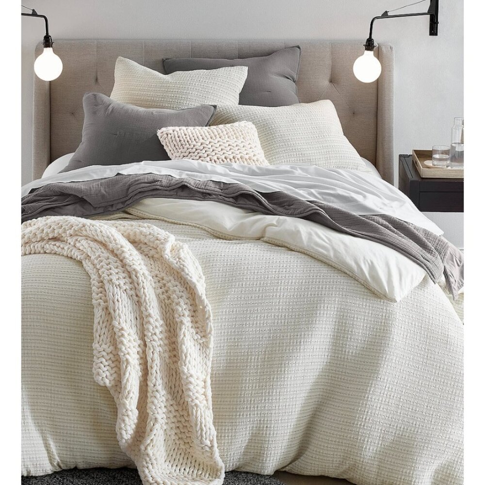 Oake Waffle Stripe 3-Pc. Duvet Cover Set